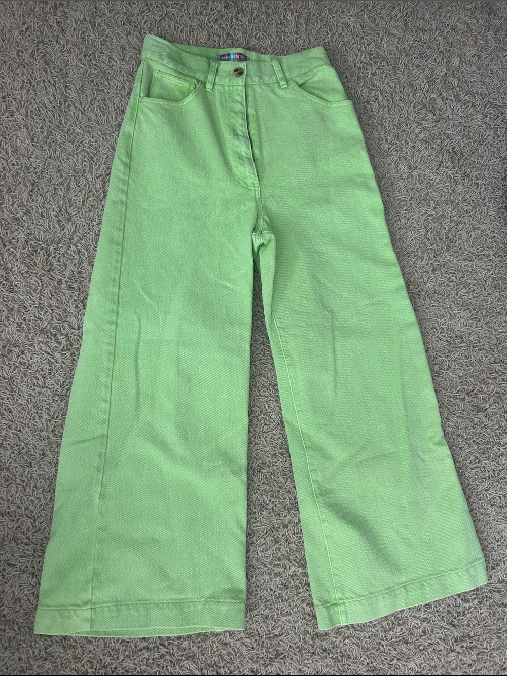 Urban Outfitters Lime Green Wide-Leg Jeans